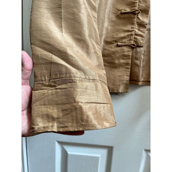 Mirasol Flaw Gold Lightweight Tang Jacket Silk Lined Size Small Asian Style - Picture 8 of 14